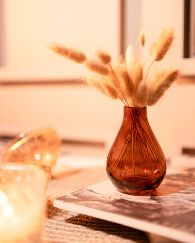 Rustic Charm Glass Vase with Dried Flower