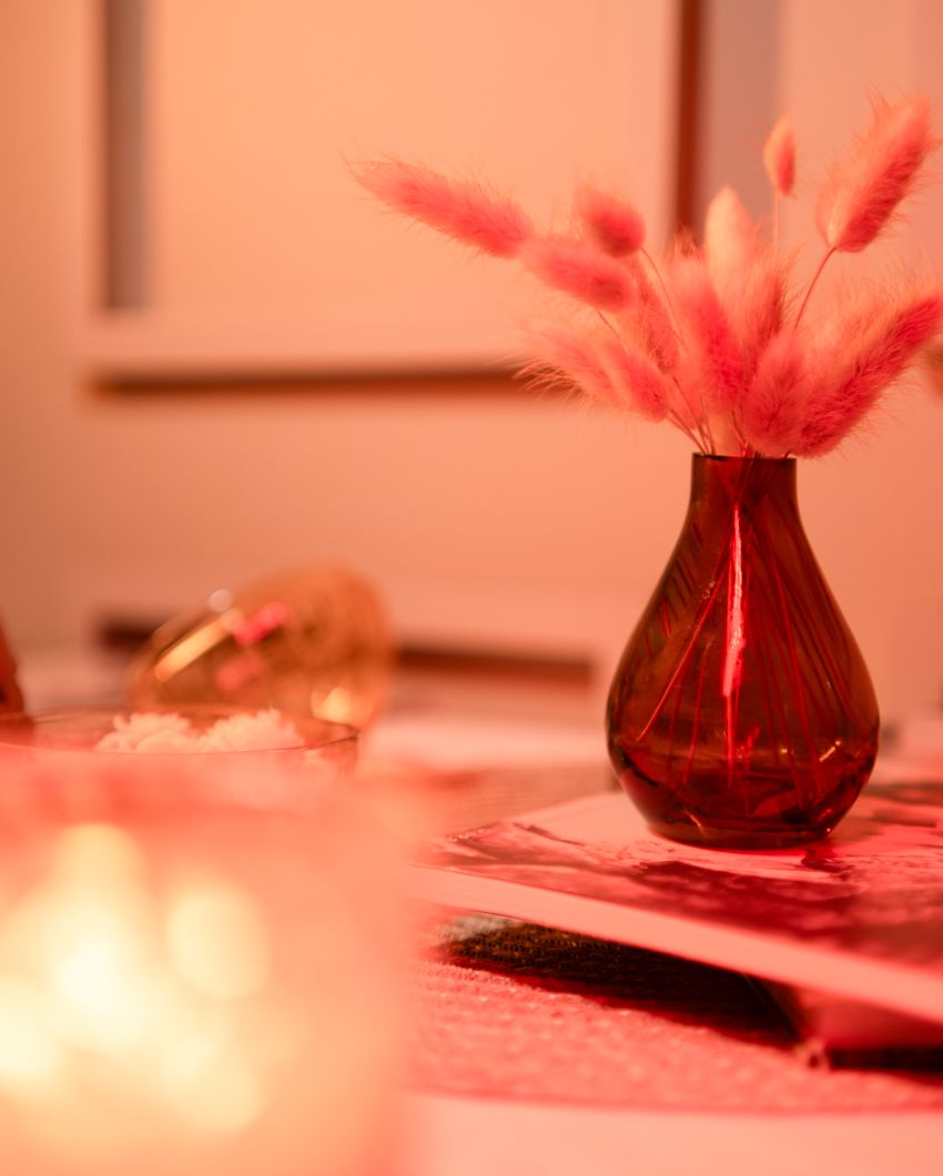 Rustic Charm Glass Vase with Dried Flower