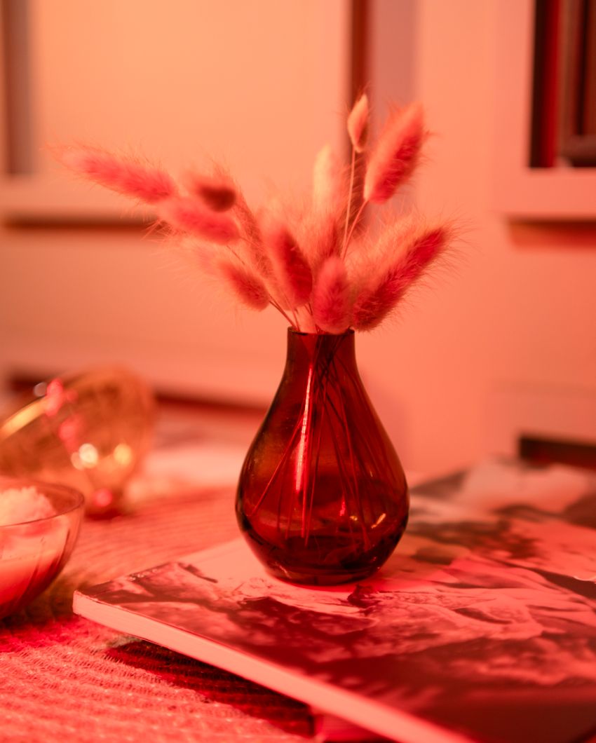 Rustic Charm Glass Vase with Dried Flower