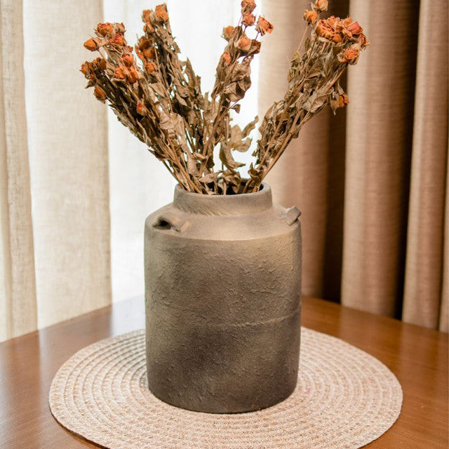 Old World Bloom Ceramic Vase with Bunch