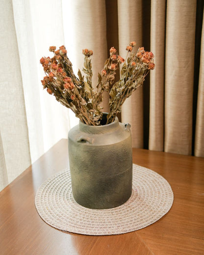 Old World Bloom Ceramic Vase with Bunch