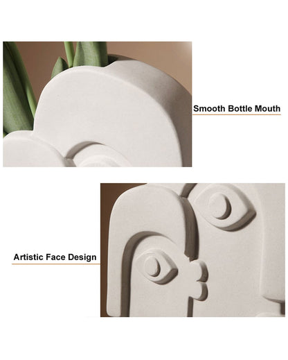 Double Face Abstract Ceramic Vase | 6 x 10 inches