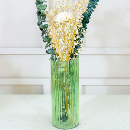 Green Glow Glass Vase | 10 inches