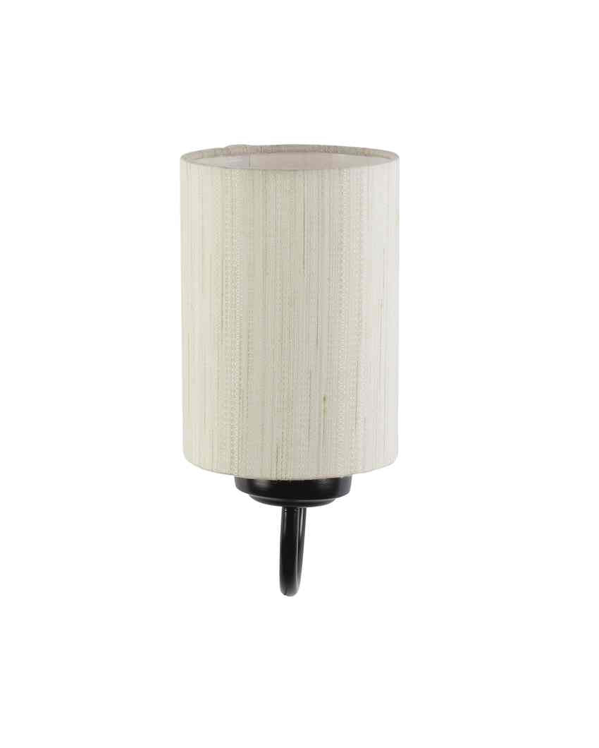 Elegant Cotton Wall Mounted Lamp With Iron Base | 7 x 4 x 9 inches