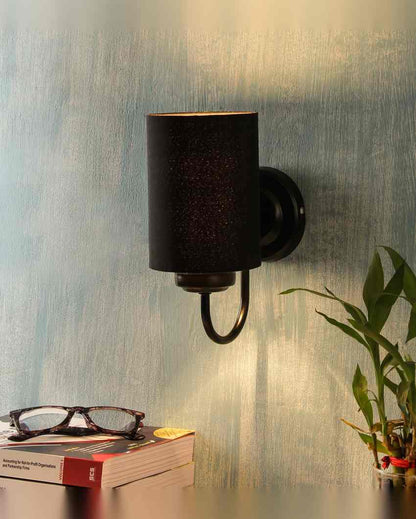 Elegant Cotton Wall Mounted Lamp With Iron Base | 7 x 4 x 9 inches