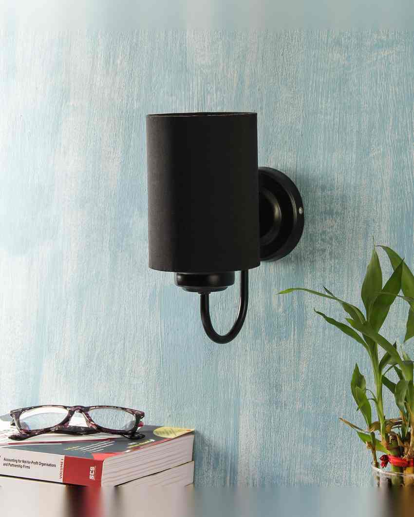 Elegant Cotton Wall Mounted Lamp With Iron Base | 7 x 4 x 9 inches