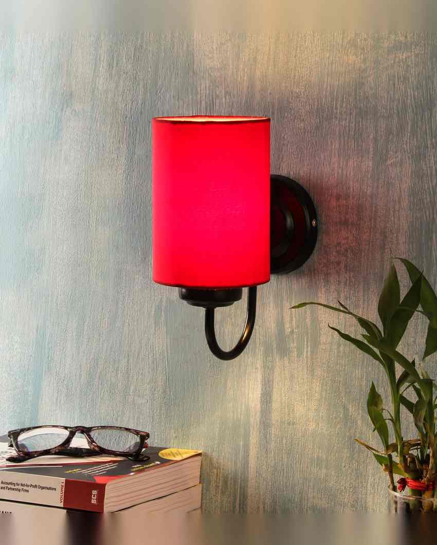 Elegant Cotton Wall Mounted Lamp With Iron Base | 7 x 4 x 9 inches