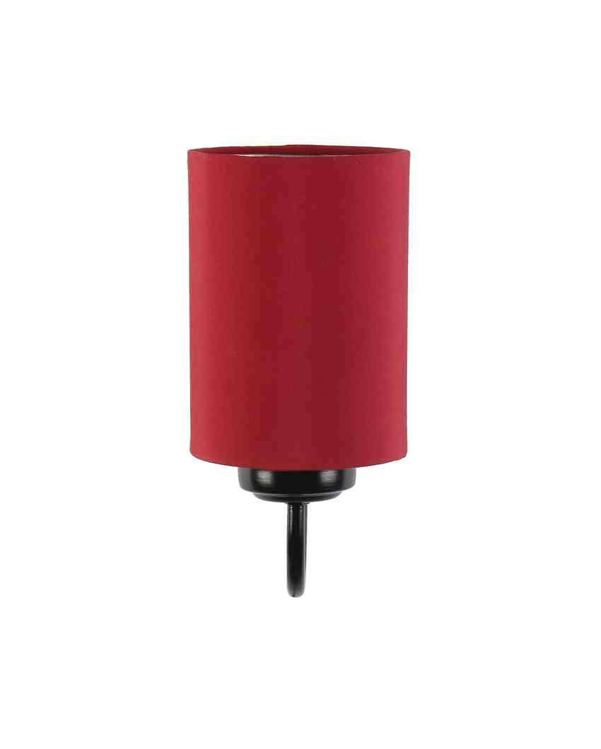 Elegant Cotton Wall Mounted Lamp With Iron Base | 7 x 4 x 9 inches