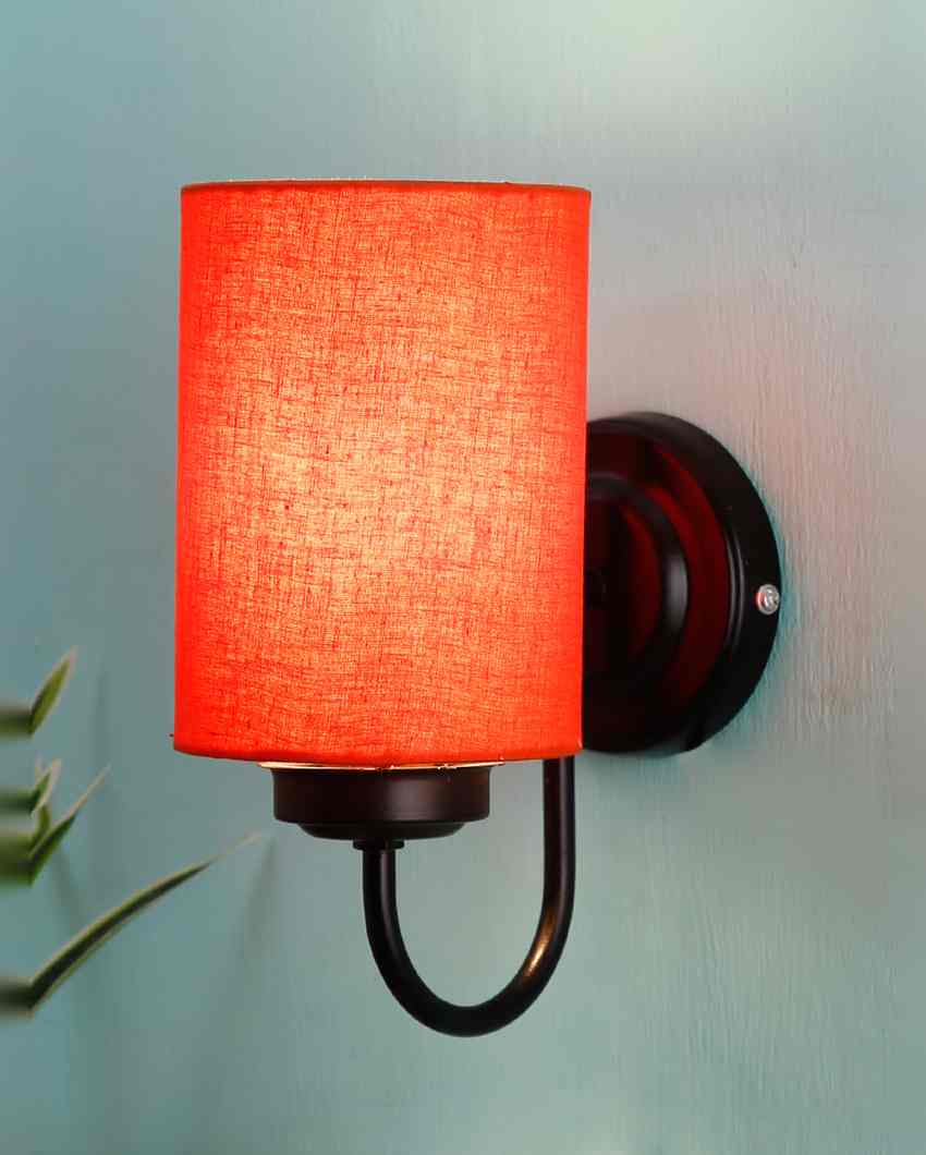 Elegant Cotton Wall Mounted Lamp With Iron Base | 7 x 4 x 9 inches