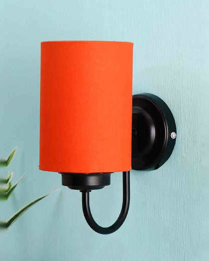 Elegant Cotton Wall Mounted Lamp With Iron Base | 7 x 4 x 9 inches