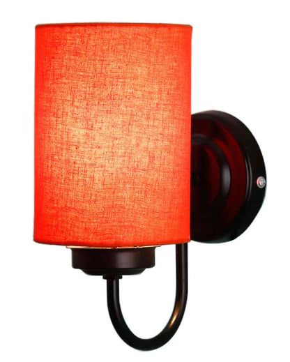 Elegant Cotton Wall Mounted Lamp With Iron Base | 7 x 4 x 9 inches