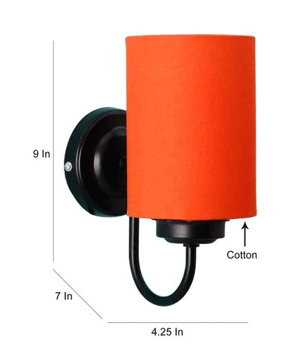 Elegant Cotton Wall Mounted Lamp With Iron Base | 7 x 4 x 9 inches