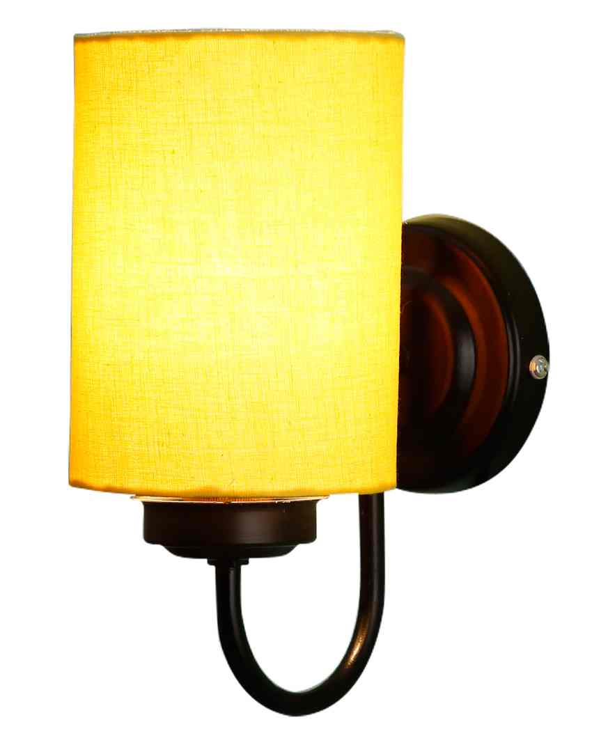 Elegant Cotton Wall Mounted Lamp With Iron Base | 7 x 4 x 9 inches