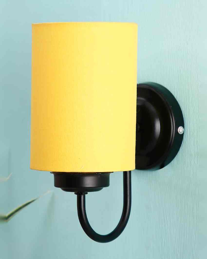 Elegant Cotton Wall Mounted Lamp With Iron Base | 7 x 4 x 9 inches