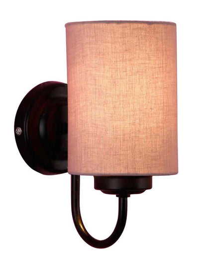 Elegant Cotton Wall Mounted Lamp With Iron Base | 7 x 4 x 9 inches