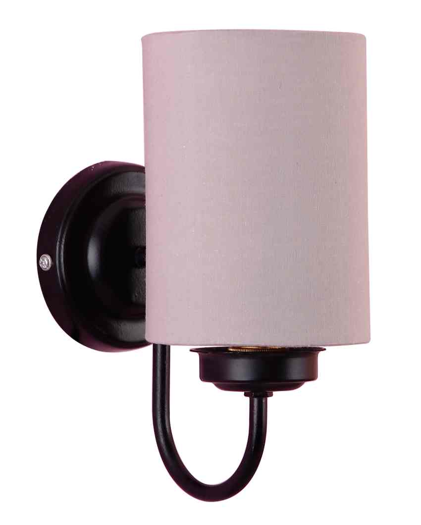 Elegant Cotton Wall Mounted Lamp With Iron Base | 7 x 4 x 9 inches