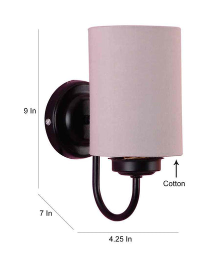 Elegant Cotton Wall Mounted Lamp With Iron Base | 7 x 4 x 9 inches