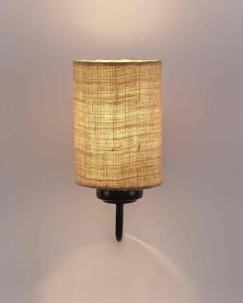 Earthy Jute Wall Mounted Lamp With Iron Base | 7 x 4 x 9 inches