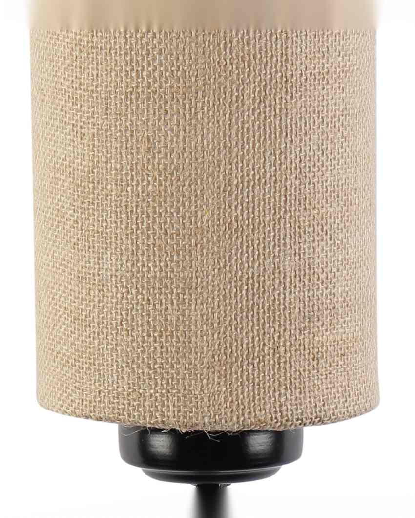 Earthy Jute Wall Mounted Lamp With Iron Base | 7 x 4 x 9 inches