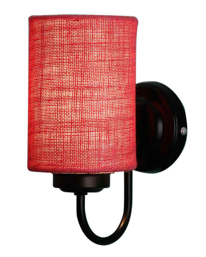 Earthy Jute Wall Mounted Lamp With Iron Base | 7 x 4 x 9 inches