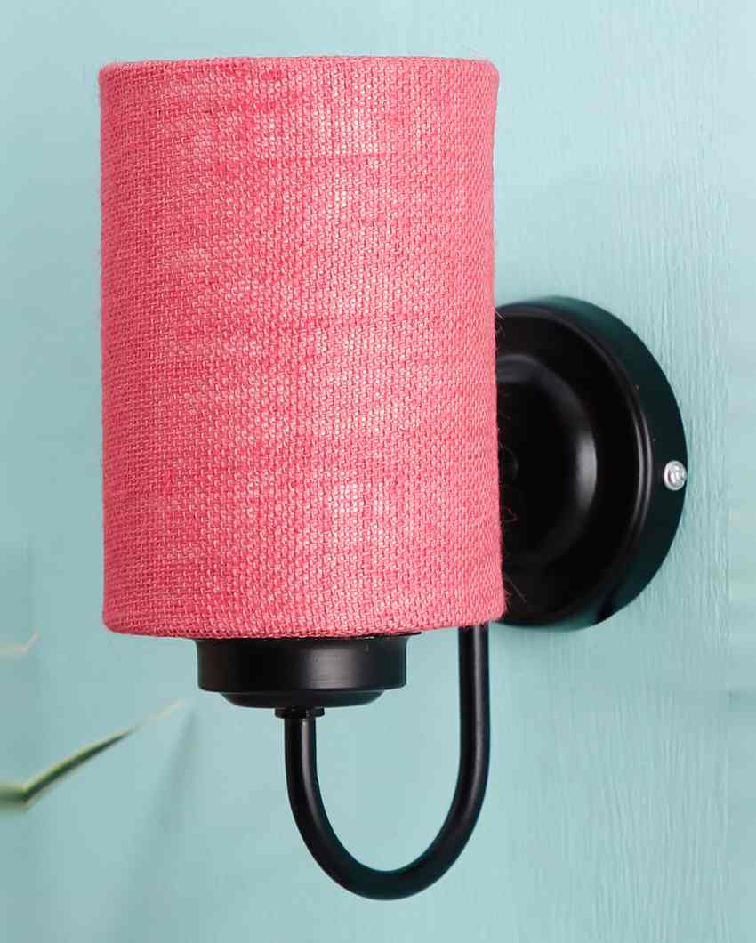 Earthy Jute Wall Mounted Lamp With Iron Base | 7 x 4 x 9 inches