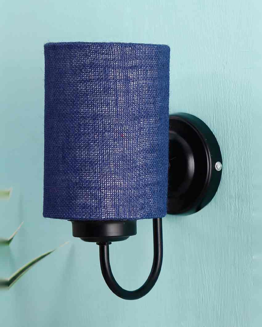 Earthy Jute Wall Mounted Lamp With Iron Base | 7 x 4 x 9 inches