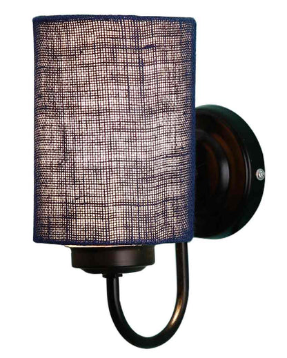 Earthy Jute Wall Mounted Lamp With Iron Base | 7 x 4 x 9 inches