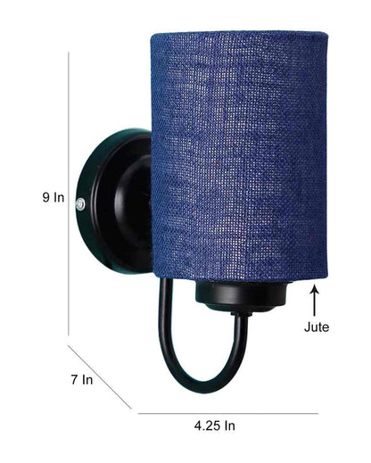 Earthy Jute Wall Mounted Lamp With Iron Base | 7 x 4 x 9 inches