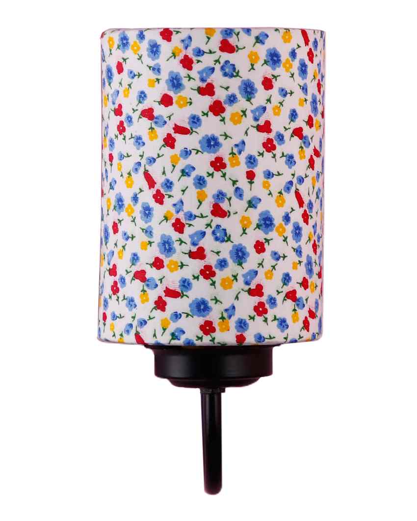 Stylish Cotton Shade Wall Mounted Lamp With Iron Base | 7 x 4 x 9 inches