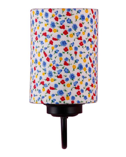 Stylish Cotton Shade Wall Mounted Lamp With Iron Base | 7 x 4 x 9 inches