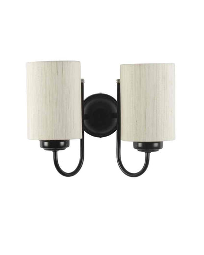 Refined Classic Timeless Cotton Wall Mounted Dual Lamp with Iron Base | Set of 2 | 12 x 6 x 9 inches