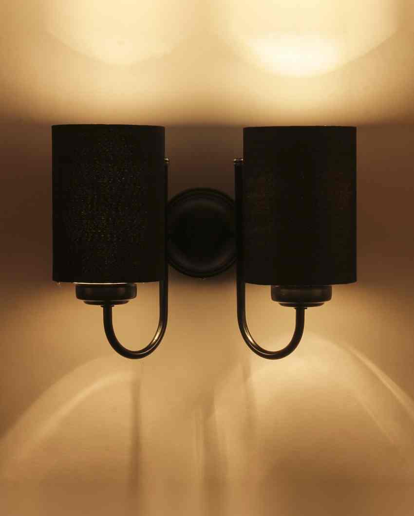 Refined Classic Timeless Cotton Wall Mounted Dual Lamp with Iron Base | Set of 2 | 12 x 6 x 9 inches