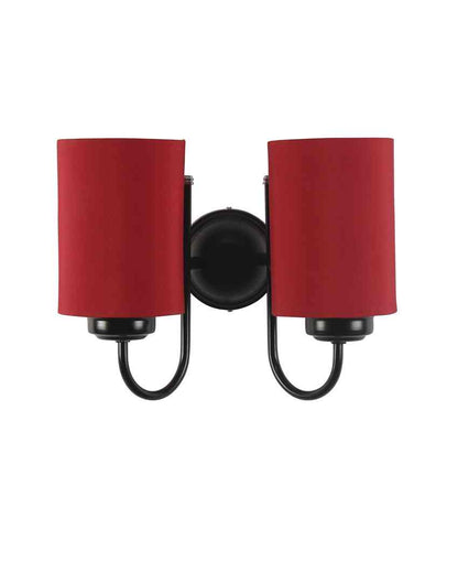 Refined Classic Timeless Cotton Wall Mounted Dual Lamp with Iron Base | Set of 2 | 12 x 6 x 9 inches