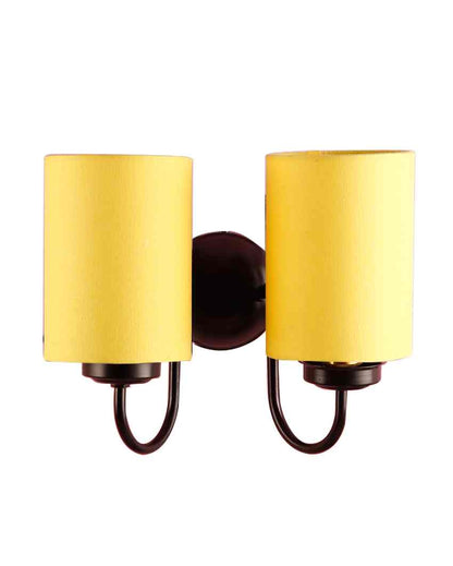 Refined Classic Timeless Cotton Wall Mounted Dual Lamp with Iron Base | Set of 2 | 12 x 6 x 9 inches