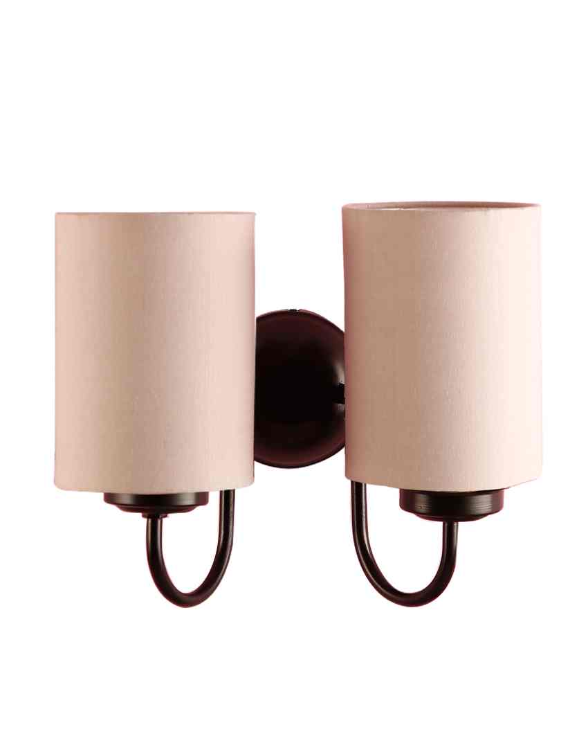 Refined Classic Timeless Cotton Wall Mounted Dual Lamp with Iron Base | Set of 2 | 12 x 6 x 9 inches