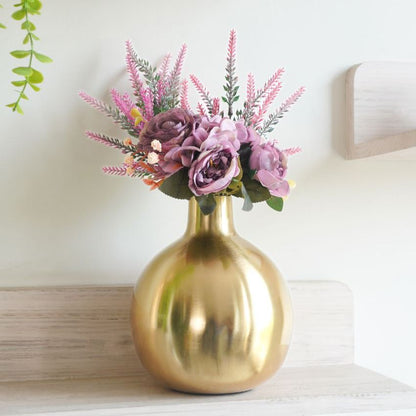 Elegant Gold Finish Vase Without Flower | 7 x 8 inches