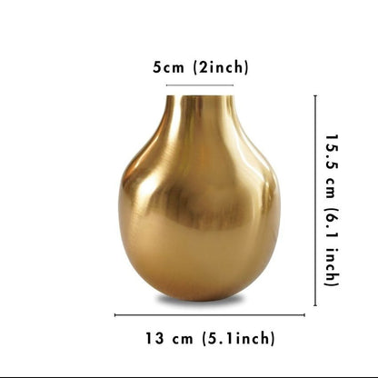 Elegant Golden Shade Droplet Vase Without Flower | 5 x 6 inches