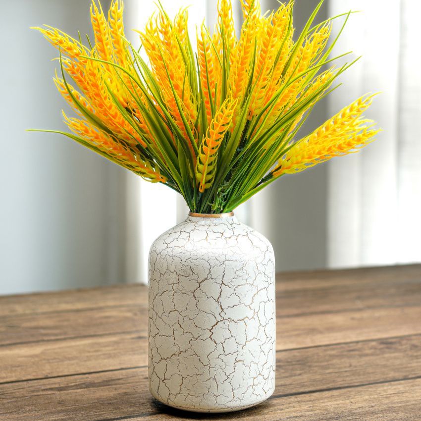 Crackled Off-White Shade Bud Bottle Vase Without Flower | 4 x 6 inches