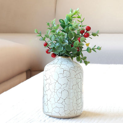 Crackled Off-White Shade Bud Bottle Vase Without Flower | 4 x 6 inches