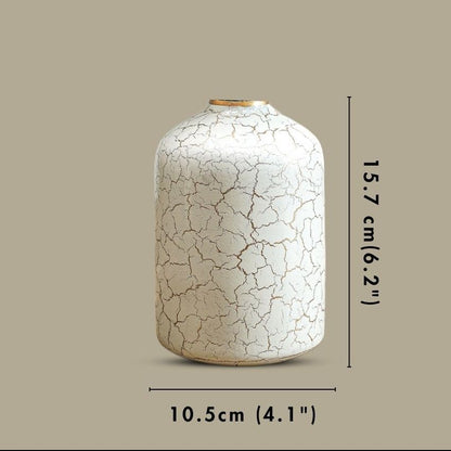 Crackled Off-White Shade Bud Bottle Vase Without Flower | 4 x 6 inches