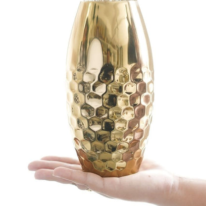 Modern Hammered Golden Shade Vase Without Flower | 4 x 8 inches