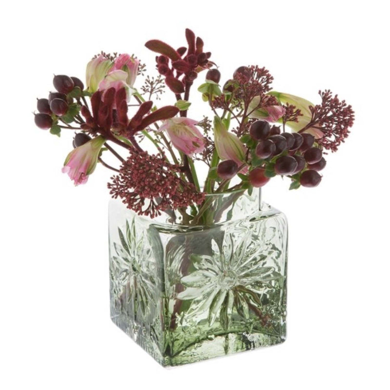 Marguerite Square Flower Vase | Multiple Colors Olive Green