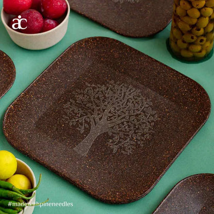 Patio Plate Brown Tree of Life | Set of 4