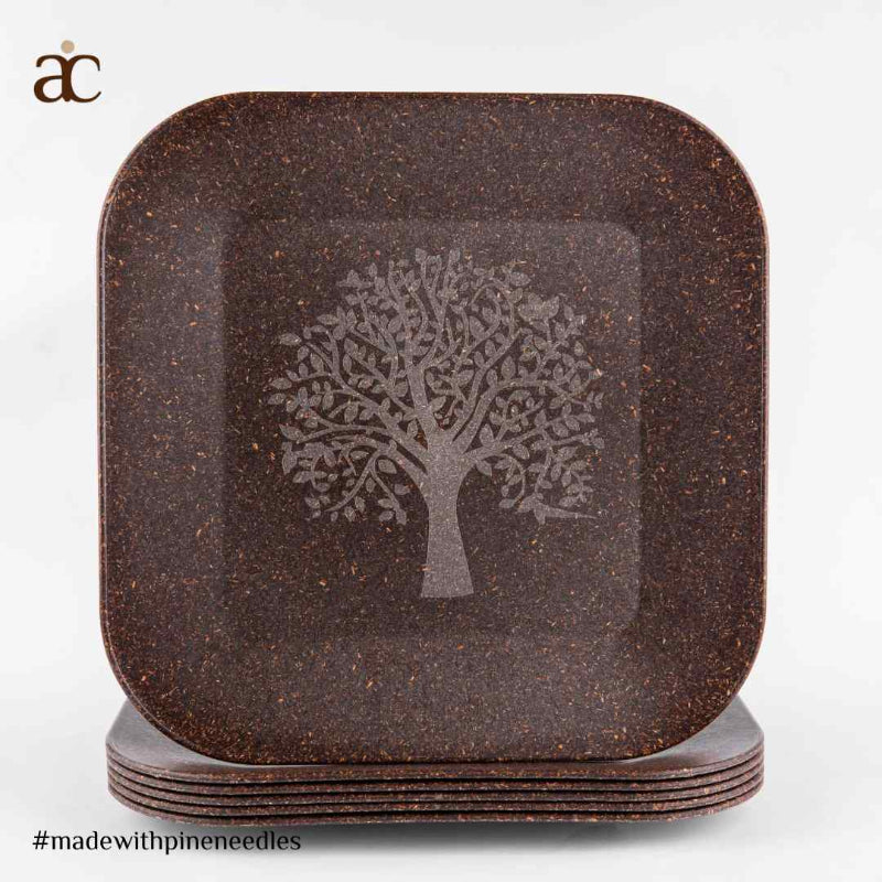 Patio Plate Brown Tree of Life | Set of 4