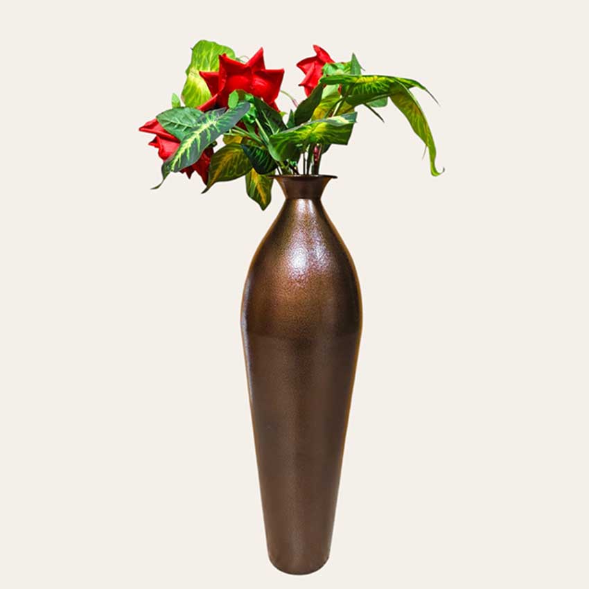 Unbreakable Matt Attractive Brown Flower Vase Without Flower | 7 x 25 inches