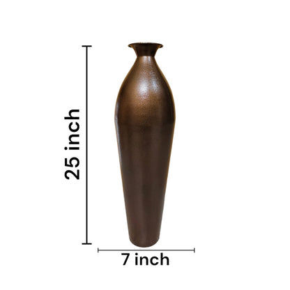 Unbreakable Matt Attractive Brown Flower Vase Without Flower | 7 x 25 inches