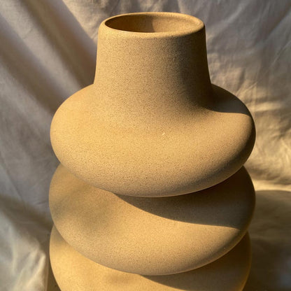 Teshio Earthy Ceramic Beige Vase