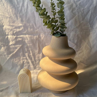 Teshio Earthy Ceramic Beige Vase