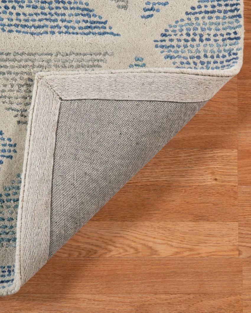 Smoke Grey Hand Tufted Wool Vector Carpet | 8x5 ft