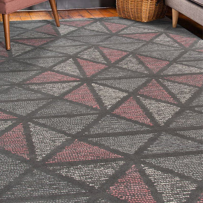 Geometric Hand Tufted Wool Rug for Living Room | 10 x 8 Feet